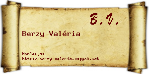 Berzy Valéria névjegykártya